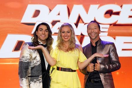Und das sind die Juroren: Cale Kalay, Ruth Moschner, DJ Bobo (v.l.)