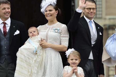 Victoria von Schweden trug ein weißes Netzkleid zur Taufe