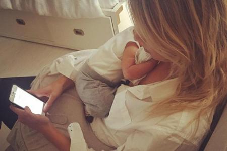 Karolina Kurkova (32) hat und ihr kleiner Sohn Tobin