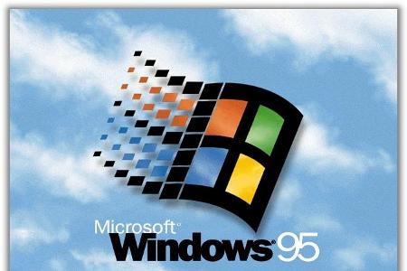 Startbildschirm von Windows 95