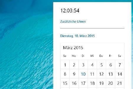Aktivierung der neuen Windows-Uhr in der Taskleiste.