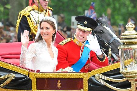 Kutschfahrt nach der Hochzeit: Prinz William und Herzogin Kate