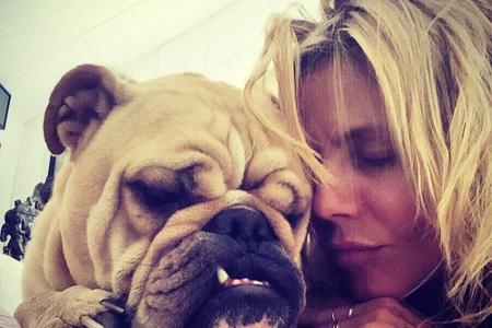 Mit wem Model-Mama Heidi Klum (42) kuschelt, wenn Freund Vito (29) nicht in der Nähe ist? Mit ihrem Hund natürlich! Kein Wun...