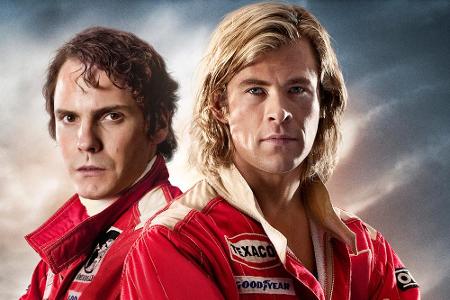 Hunt wurde von Chris Hemsworth (r.), Lauda von Daniel Brühl verkörpert, der sich extra einen österreichischen Akzent antrain...