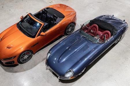 Wohlhabende Fans des E-Type können sich zum 60. Geburtstag ein restauriertes Modell im Doppelpack mit dem Jubiläums-F-Type g...