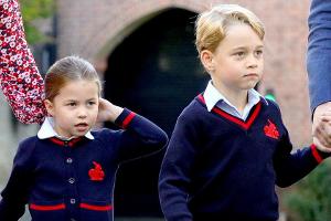 Prinz George und Prinzessin Charlotte eifern der Queen nach