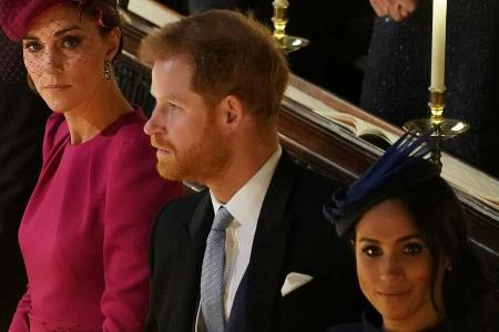 Herzogin Kate, Prinz Harry und Herzogin Meghan im Jahr 2018