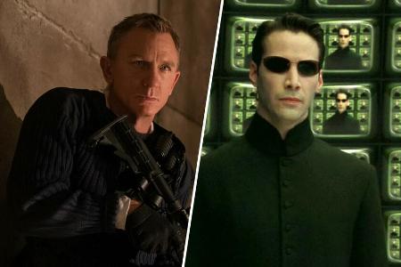 Daniel Craig (l.) hört 2021 als James Bond auf, Keanu Reeves kehrt dafür als Neo zurück.