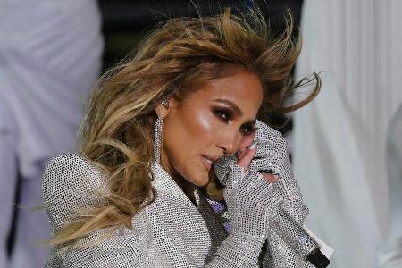 Jennifer Lopez während ihres Auftritts auf dem Times Square