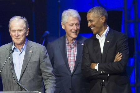 Stehen gemeinsam ihrem neuen Präsidenten Joe Biden bei: George W. Bush, Bill Clinton und Barack Obama