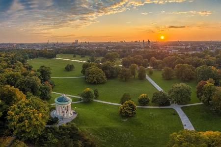 Blick über München - eine der gesündesten Landeshauptstädte in Deutschland. Blick über München - eine der gesündesten Landeshauptstädte in Deutschland.