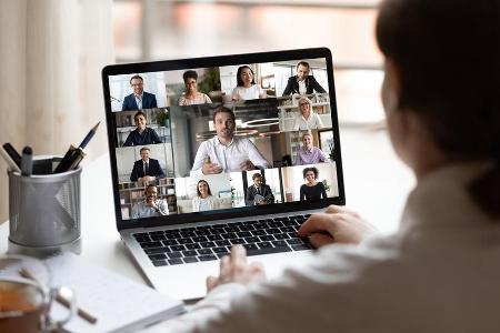 Eine Videokonferenz im Homeoffice Eine Videokonferenz im Homeoffice