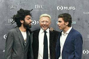 Boris Becker mit seinen Söhnen Noah (l.) und Elias.