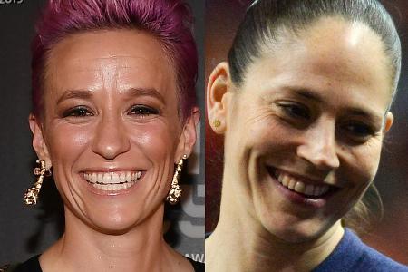 Megan Rapinoe (li.) und Sue Bird sind verlobt. Megan Rapinoe (li.) und Sue Bird sind verlobt.