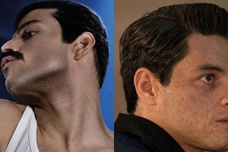 Rami Malek als Freddie Mercury (l.) in 