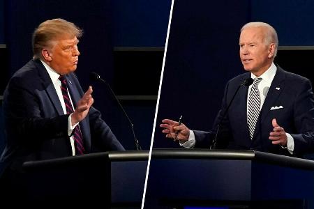 Wer wird der kommende Präsident der USA: Donald Trump (l.) oder Joe Biden?