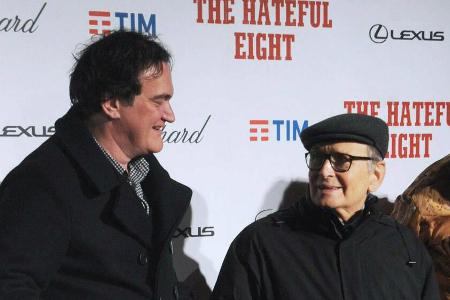 Quentin Tarantino und Ennio Morricone bei einem Red-Carpet-Event zu 