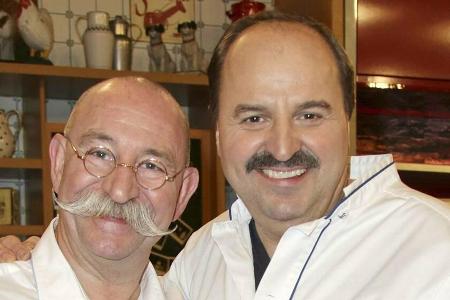 Horst Lichter und Johann Lafer bei einer TV-Aufzeichnung