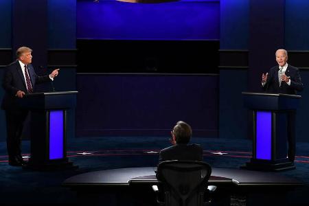 Chaotische TV-Debatte: Donald Trump, Moderator Chris Wallace und Joe Biden