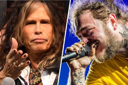 Die Musiker Steven Tyler (l.) und Post Malone tragen regelmäßig Nagellack.