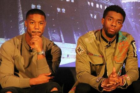 Michael B. Jordan (l.) und Chadwick Boseman im Jahr 2018