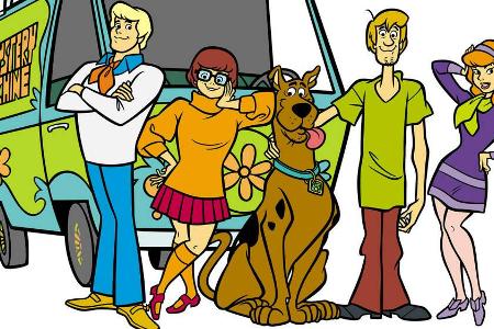Die Freunde Freddy Jones, Velma Dinkley, Scooby Doo, Shaggy Rogers und Daphne Blake (v.l.n.r.). Die Freunde Freddy Jones, Velma Dinkley, Scooby Doo, Shaggy Rogers und Daphne Blake (v.l.n.r.).
