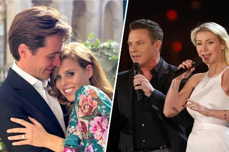 Von der Royal Wedding im kleinen Kreis bis zur kitschigen Schlager-Hochzeit im Fernsehen: Diese Paare heirateten 2020. Von der Royal Wedding im kleinen Kreis bis zur kitschigen Schlager-Hochzeit im Fernsehen: Diese Paare heirateten 2020.