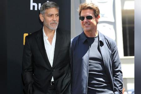 George Clooney (l.) steht Tom Cruise bei