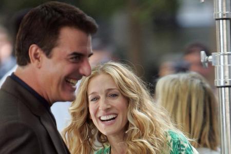 Sarah Jessica Parker und Chris Noth im Jahr 2007 bei den Dreharbeiten zum ersten Kinofilm von 