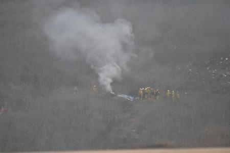 Die Absturzstelle in Calabasas in der Nähe von Los Angeles