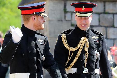 Prinz Harry und Prinz William bei der Hochzeit von Harry und Meghan im Mai 2018