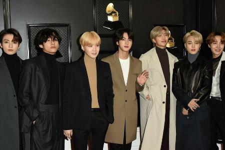 Die K-Pop-Boygroup BTS bei der diesjährigen Grammy-Verleihung.