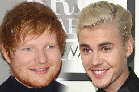 Ed Sheeran (l.) und Justin Bieber befinden sich mal wieder auf der Erfolgsspur
