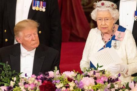 Donald Trump beim Staatsbankett mit der Queen