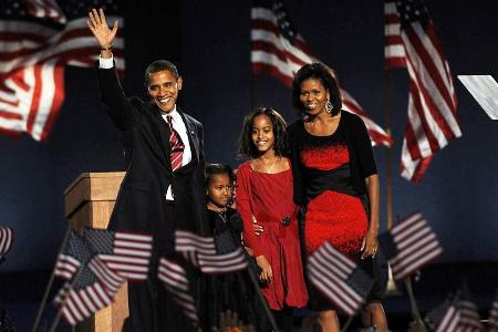 Die Obama-Familie im Jahr 2008
