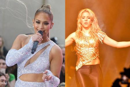 Jennifer Lopez (l.) und Shakira werden beim kommenden Super Bowl zusammen auf der Bühne stehen
