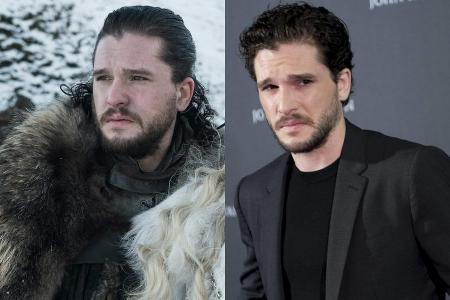 Kit Harington ist seine Jon-Schnee-Frisur (l.) los und trägt mittlerweile einen Kurzhaarschnitt (r.)