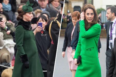 Ob am St. Patrick's Day selbst oder bei öffentlichen Anlässen: Herzogin Kate macht in Grün immer eine gute Figur