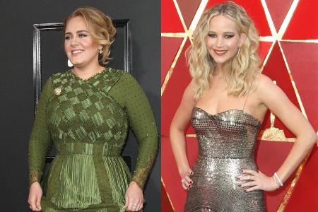 Adele (l.) und Jennifer Lawrence haben es in New York krachen lassen