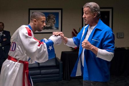 Rocky (Sylvester Stallone, r.) und sein Schützling Adonis (Michael B. Jordan) in 