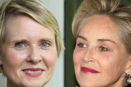 Cynthia Nixon (l.) und Sharon Stone drehen zusammen eine neue Serie