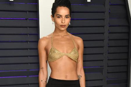 Zoë Kravitz im Gold-BH auf der Oscar-Party von Vanity Fair