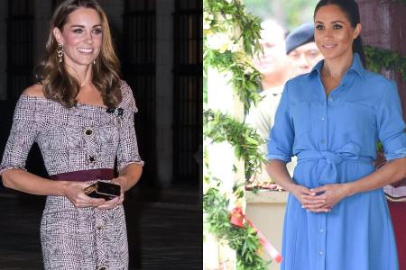 Die Fashion-Stars der Royals: Herzogin Kate (l.) und Herzogin Meghan