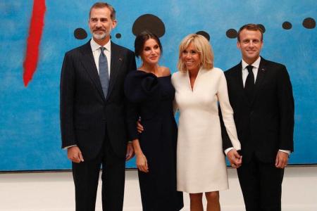 König Felipe von Spanien, Königin Letizia von Spanien, Brigitte Macron und Emmanuel Macron bei ihrem Treffen in Paris