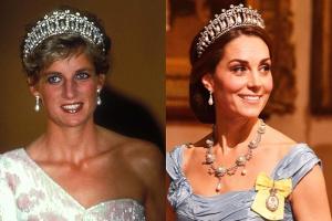 Herzogin Kate (rechts) greift immer wieder auf Schmuckstücke von Lady Di zurück