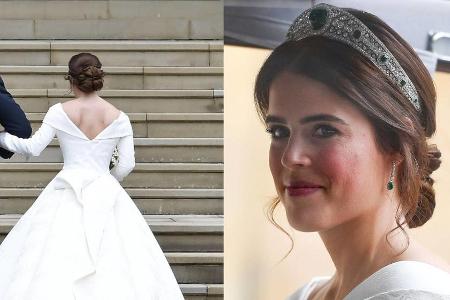 Von vorn und hinten machte die Braut eine tolle Figur: Prinzessin Eugenie