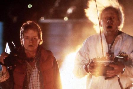 Michael J. Fox (l.) und Christopher Lloyd in 