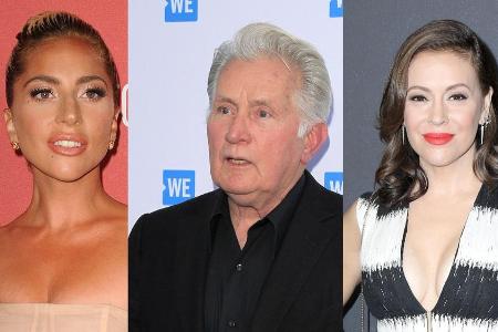 Stars wie Lady Gaga (l.), Martin Sheen und Alyssa Milano sind von dem Feuer in Kalifornien betroffen