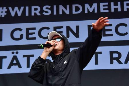 Rapper Trettmann beim #wirsindmehr-Konzert in Chemnitz