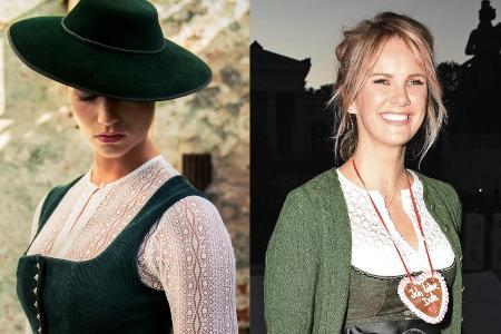 Die Dirndl-Trends 2018 auf einen Blick (unter anderem an Monica Ivancan, rechts): viel Spitze und Materialmix